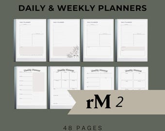 Planner digitale reMarkable 2 / Modelli giornalieri settimanali Layout multipli Organizzazione PDF Download