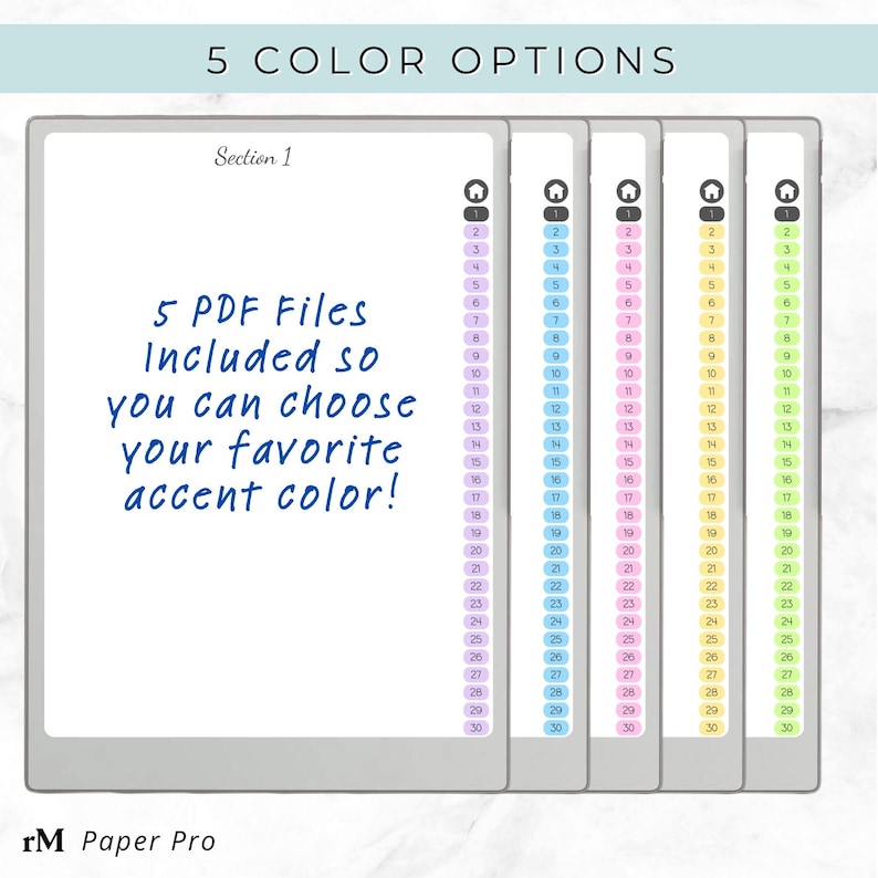 reMarkable Paper Pro Notebook PDF | 30 Section Hyperlinked Index | Clickable Navigation Digital Planner | Instant Download image 4