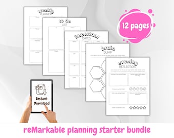 rM 2 Planner Template Bundle | Best Seller | 12 Handy & Minimalist Templates designed for the reMarkable 2 - perfect to get you started!