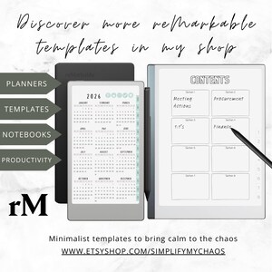 8 section hyperlinked notebook for reMarkable Paper Pro image 8