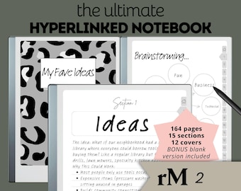 reMarkable 2 ULTIMATE Notebook | 15 Section Hyperlinked Versatile ANYTHING Book | PDF