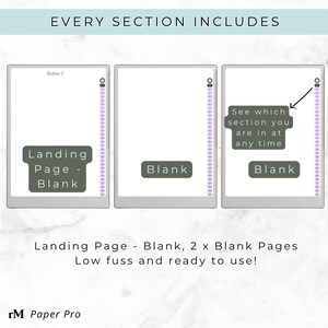 reMarkable Paper Pro Notebook PDF | 30 Section Hyperlinked Index | Clickable Navigation Digital Planner | Instant Download image 3