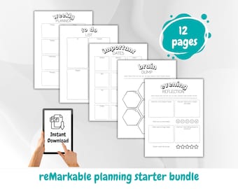 reMarkable 2 Planner Template Bundle: Minimalist Layouts (Digital Download)