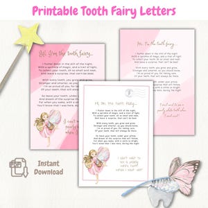 Paquete de cartas del Hada de los Dientes / Best Seller / Carta de presentación, Carta de advertencia, Carta de recibo, Descarga imprimible para crear recuerdos mágicos