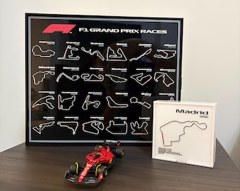 Formula 1 2026 3D Embossed Track Display | F1 Acrylic UV Printed Gift for Racing Fans | Desk Decor | Collector Art Memorabilia