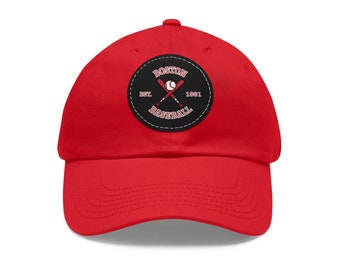 INTFULIHU Boston Terrier Baseball Cap - Cotton Retro Washed Dad Hat, Adjustable, One Size (Red)