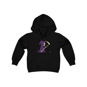 Youth Cute Grim Reaper Death Halloween Hoodie Sweatshirt