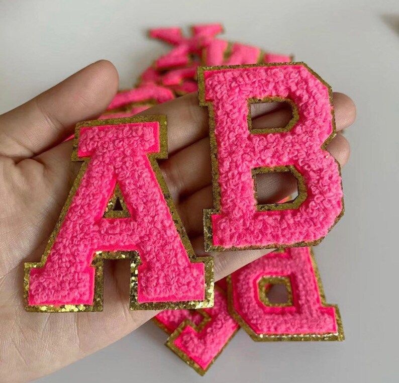 3.12 Hot Pink Chenille Letters Etsy