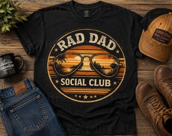 Rad Dad Social Club Retro Graphic Tee (Digital Download)