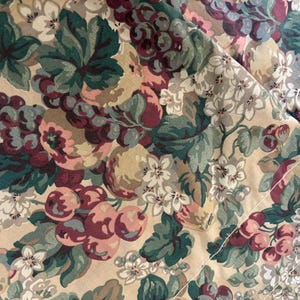 3 Vintage Laura Ashley RUBENS Valances Floral & Fruit Beige Green Burgundy 83&quot; x 18
