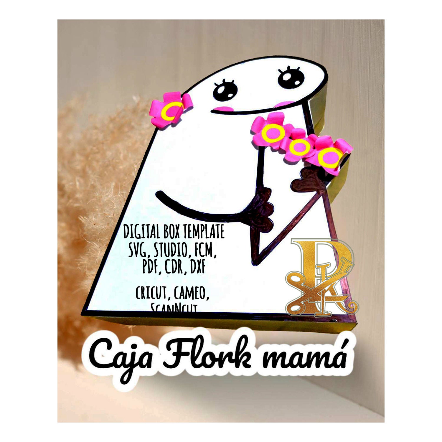 Flork Mother's Day Box Template Svg, Studio, Fcm, Pdf, Cdr, Dxf Cricut Laser Cut Silhouette