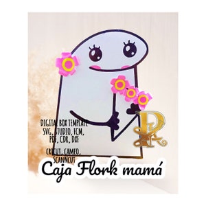 Flork Mother&#39;s Day box template svg, studio, fcm, Pdf, cdr, dxf - Cricut- laser cut - silhouette cameo - ScanNcut
