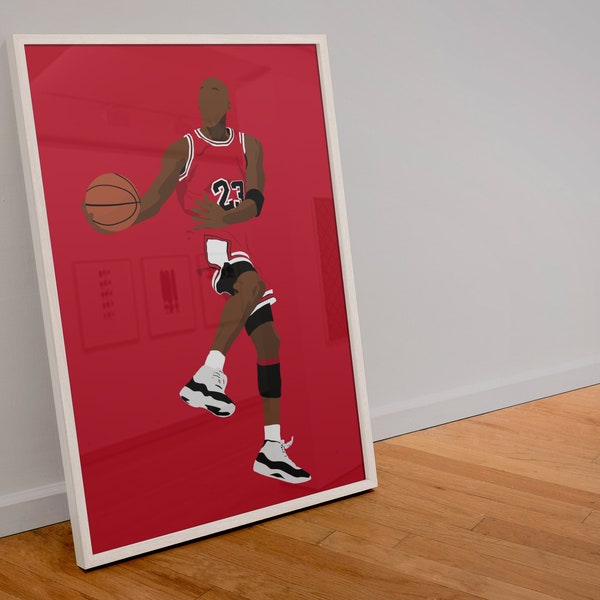 Michael Jordan Digital Download -Air Jordan Poster - Michael Jordan Art -Chicago Bulls Art - Chicago Bulls Poster - NBA Art - goat