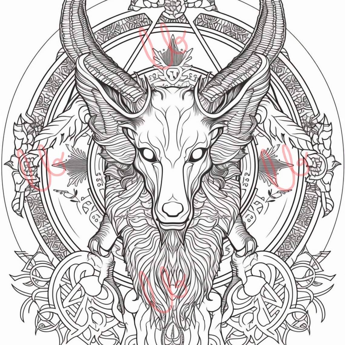 5 Baphomet Coloring Pages - Etsy
