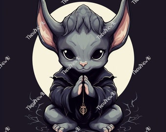 4 Dark but Cute Baphomet Digital Image Files