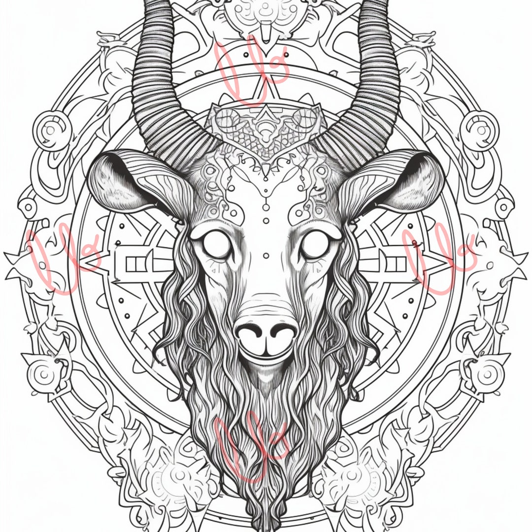 5 Baphomet Coloring Pages - Etsy