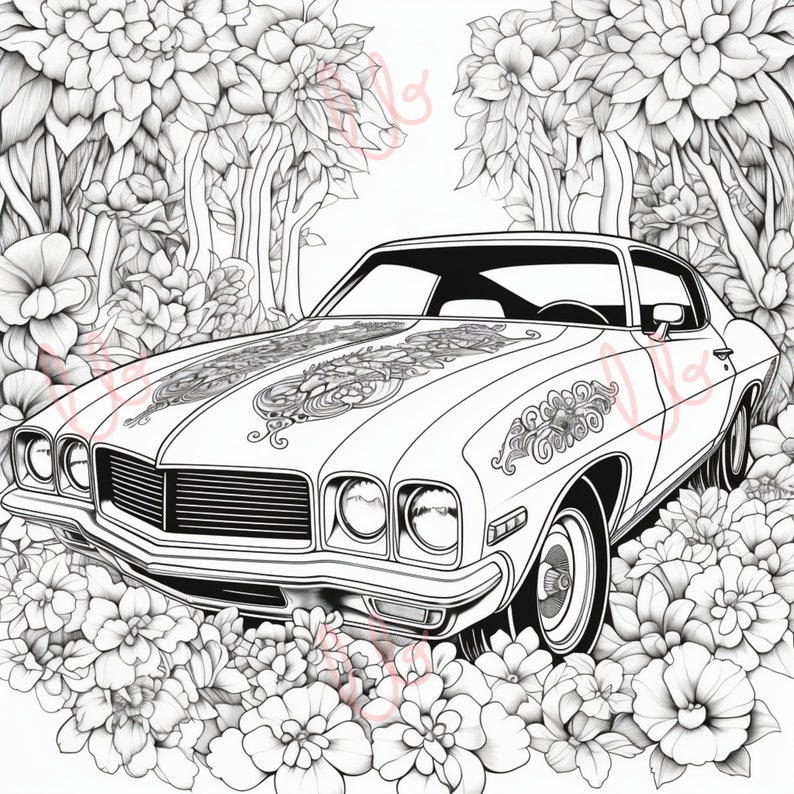 5 1980s Classic Car Coloring Pages - Etsy
