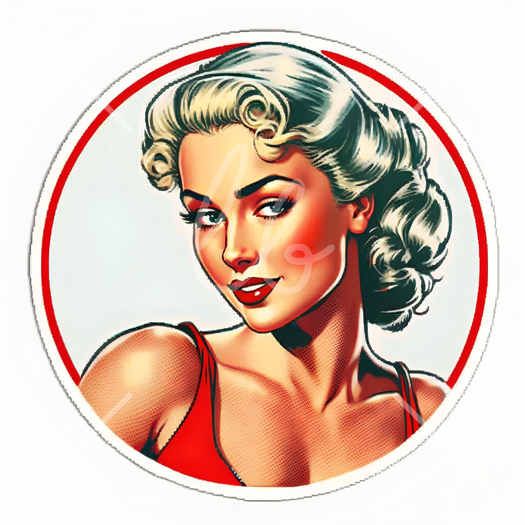 8 Pin up Girl Stickers Etsy