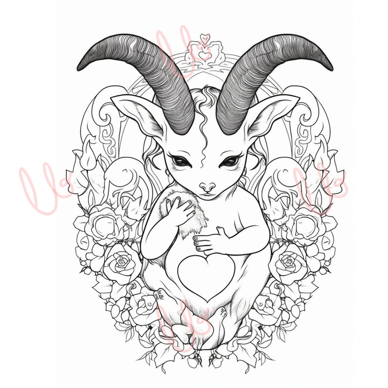 4 Baphomet Coloring Pages - Etsy