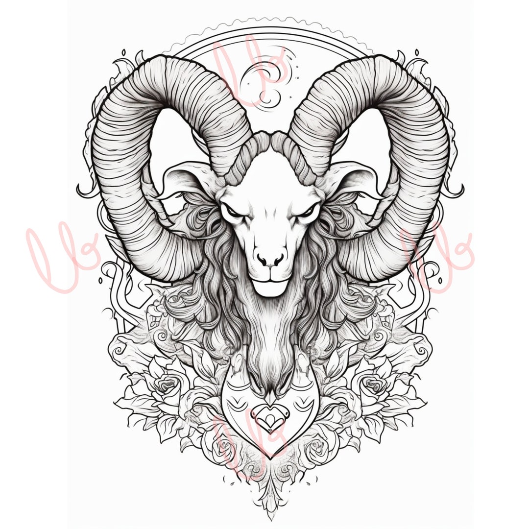 4 Baphomet Coloring Pages - Etsy