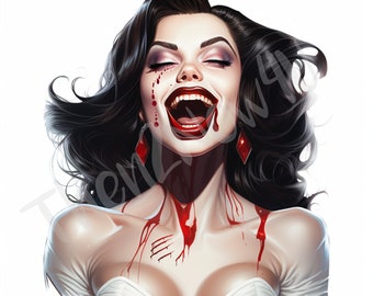 3 Bloody Lady Horror Digital Image Files