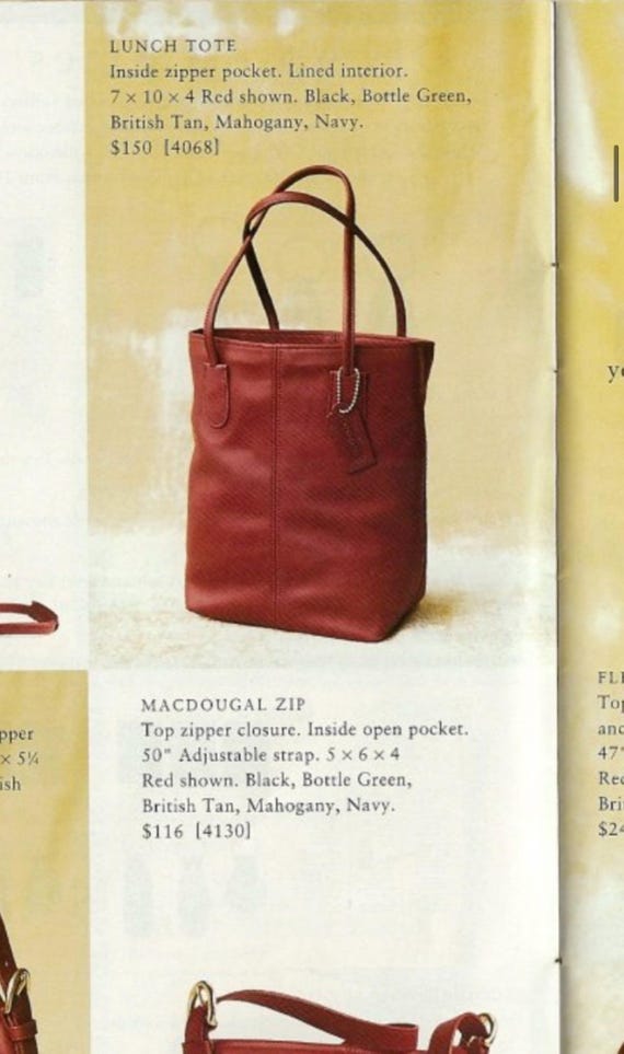Vintage Coach Lunch Tote 4068 Bag in Brown Leather 90s - Etsy