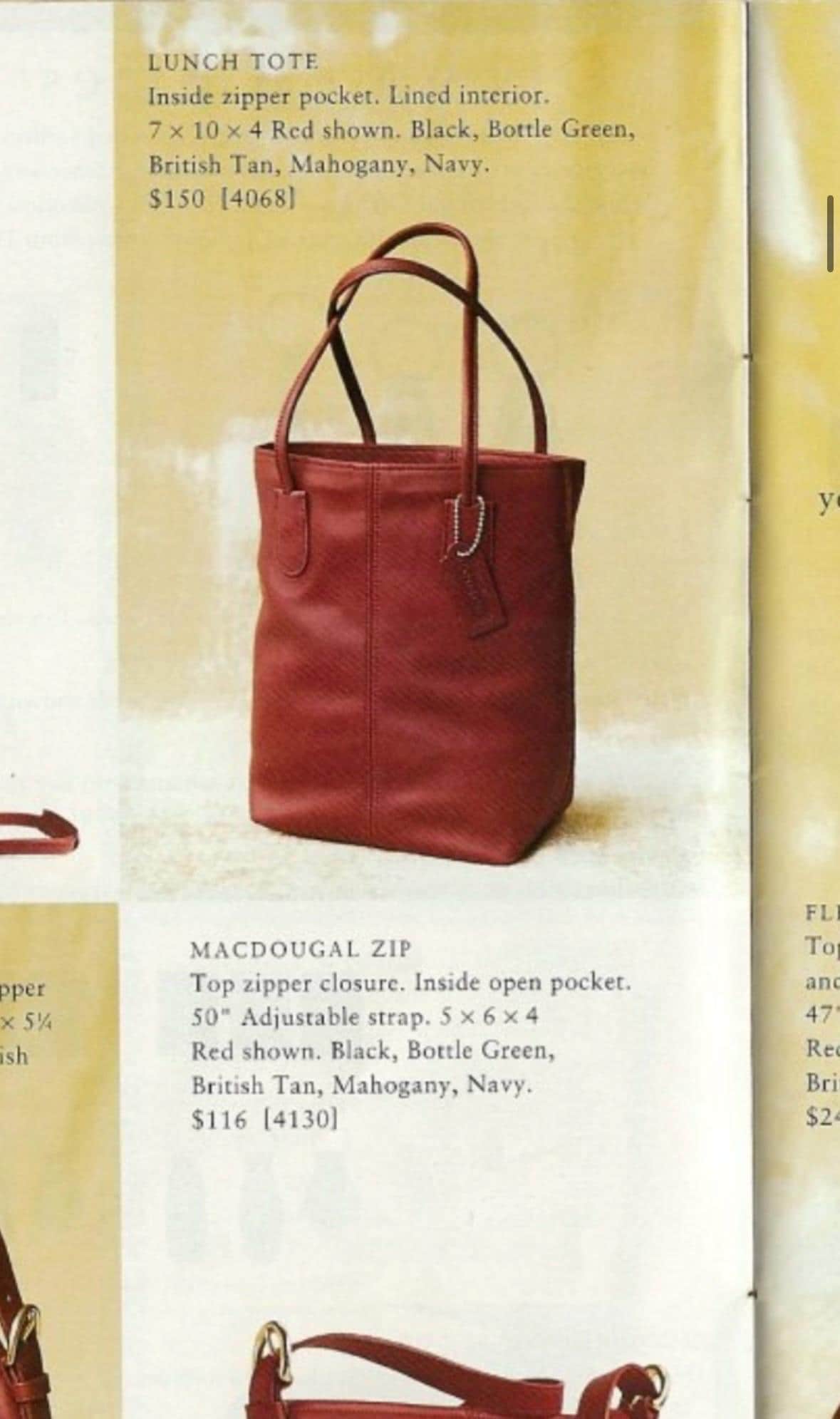 Vintage Coach Lunch Tote 4068 Bag in Brown Leather 90s - Etsy
