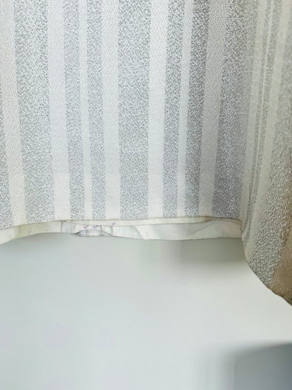Vintage Jean Allen Lame Gown: White and Silver St… - image 6