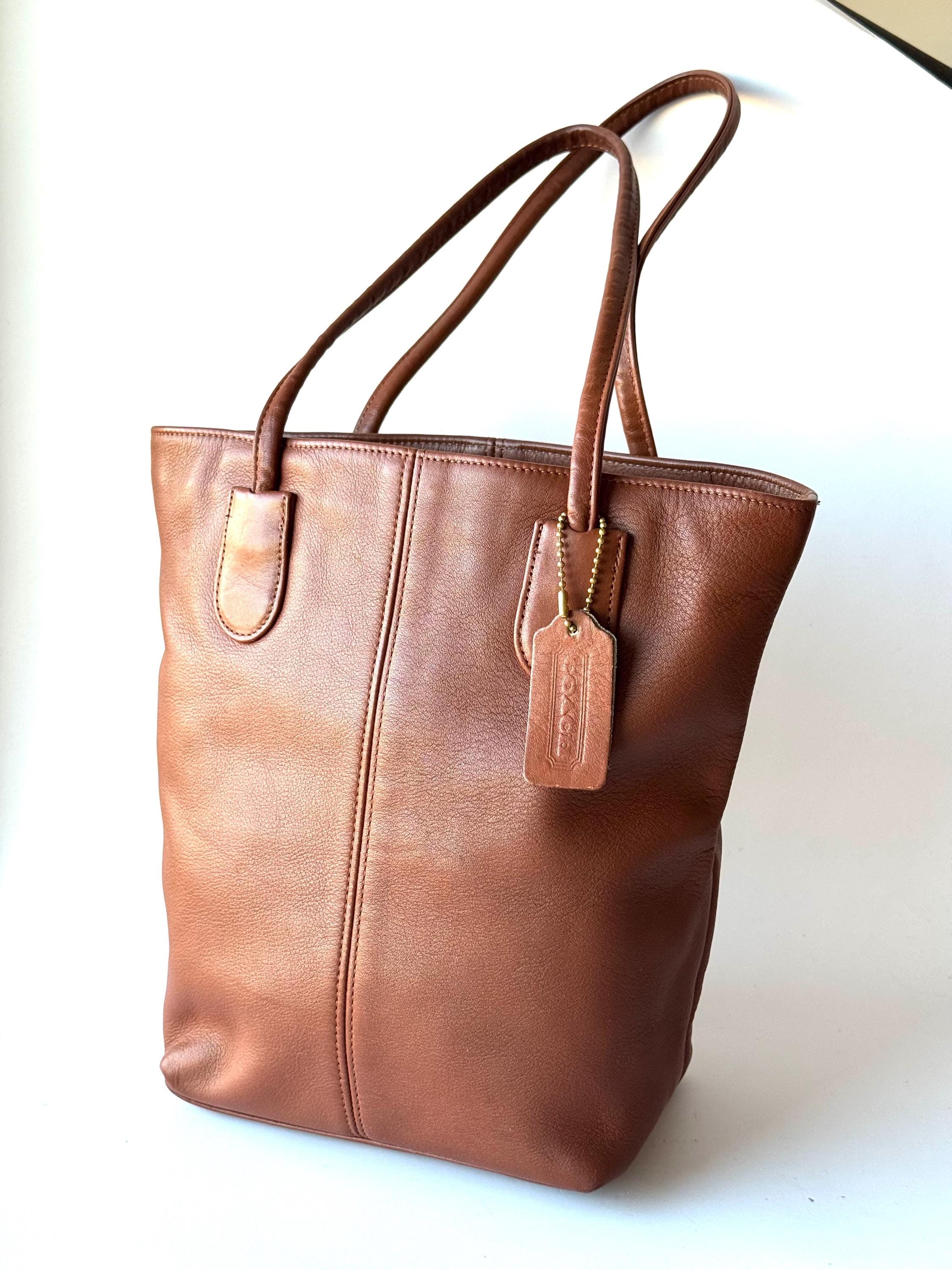 Vintage Coach Lunch Tote 4068 Bag in Brown Leather 90s - Etsy