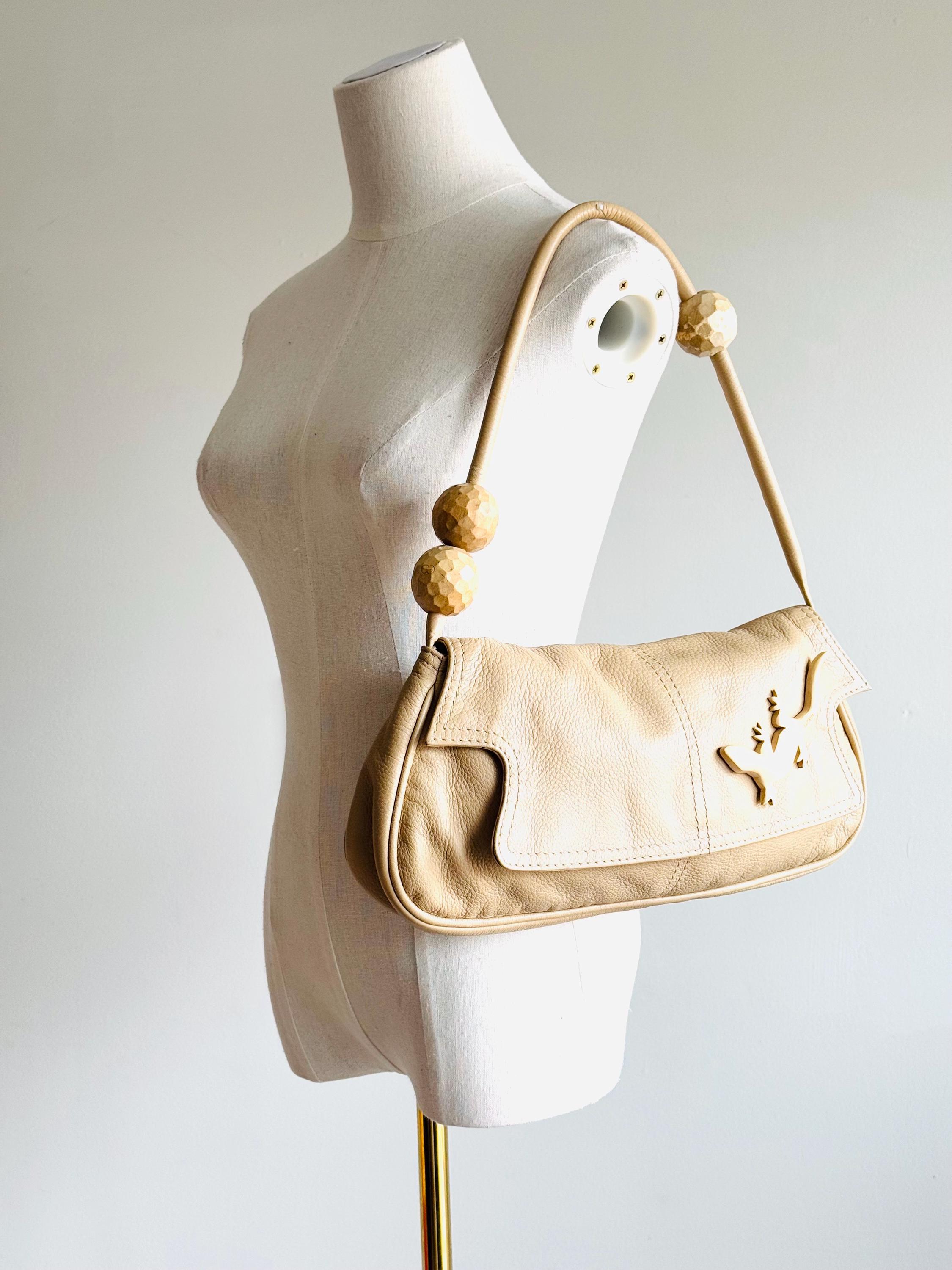 Vintage Escada Exotics Leather Baguette Bag, Carved Wood Lizard - Etsy
