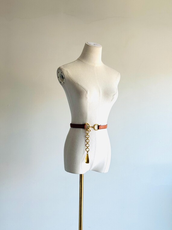 Vintage Robert Lee Morris Belt: Gold Tone Teardrop Buckle  display picture 2
