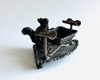 Antique RS & Co  Squirrel cigar ashtray 827 silver plate