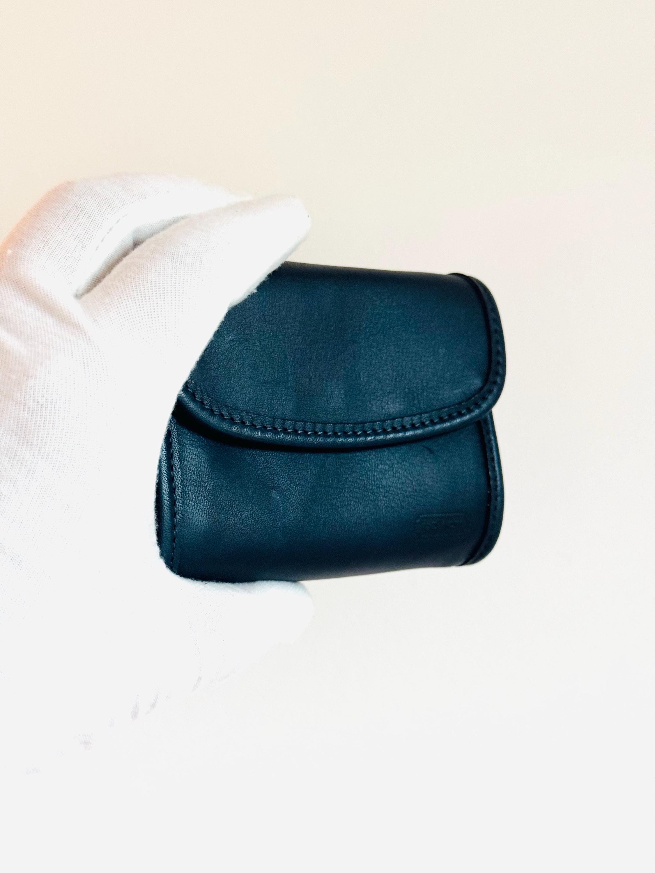 Vintage Coach SLG Navy Blue Leather Multifunctional Wallet Purse 