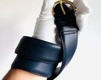 Vintage Coach | Calfskin Dress Belt| #3906 | Navy - Etsy display picture 3