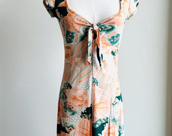 Vintage Climax by David Howard Dress 70s Stretch Jersey Floral Lolita - Etsy