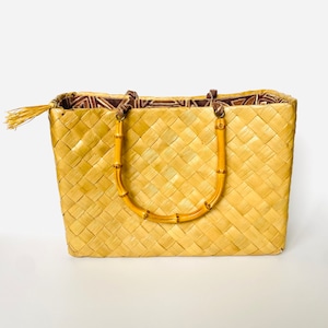 Vintage MCM Hand Made Hawaiian Kimura's Lauhala Shop Kona Purse in