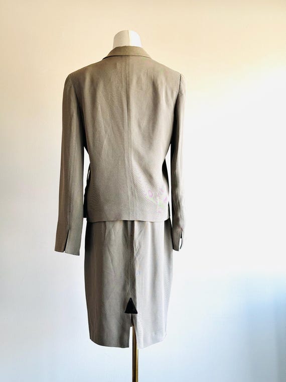 vintage Krizia Poi micro houndstooth skirt suit s… - image 2