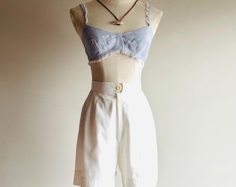 Vintage 70s Gucci white tennis shorts : pleated cotton Gucci sport