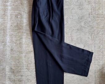 Vintage Miss V Valentino Pleated Trousers, Navy Pants (Size 38)