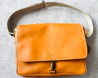 Vintage Rawlings glove leather coaches messenger bag by Gian Paolo Lombardo rare