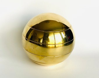 Vintage Tommaso Barbi stacked 5 piece brass Sphere : Italian ashtray Design Orb Objet d'Art
