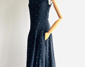 Vintage Arnold Scaasi couture dress: black polka dot