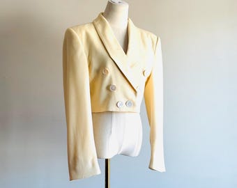 vintage Calvin Klein off white cropped blazer : tailored double breasted