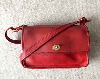 Vintage Coach RED Bag 80's Crossbody Bag Purse - Etsy