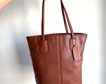 Vintage Coach Lunch Tote 4068 Bag in Brown Leather 90s - Etsy