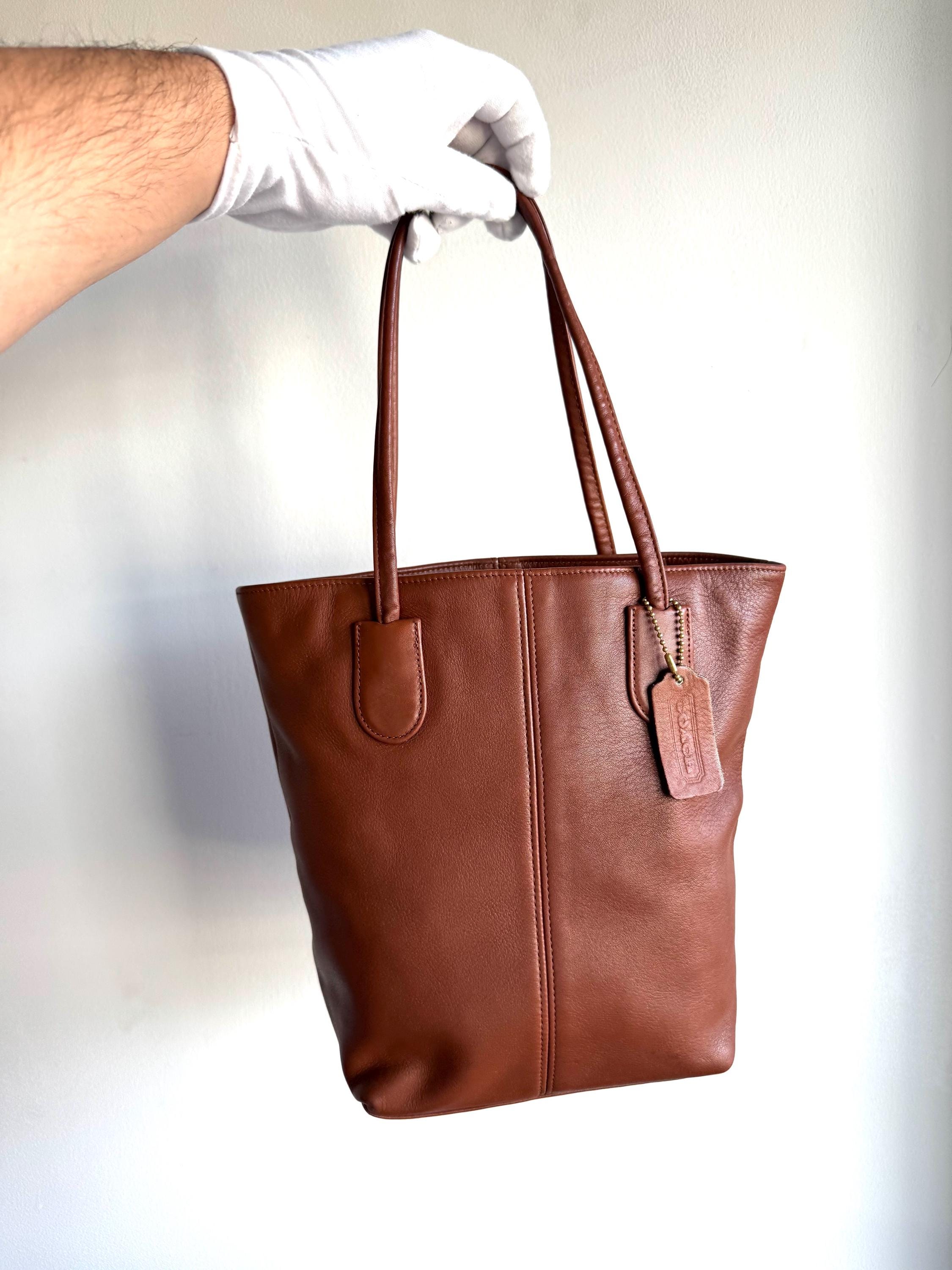 Vintage Coach Lunch Tote 4068 Bag in Brown Leather 90s - Etsy