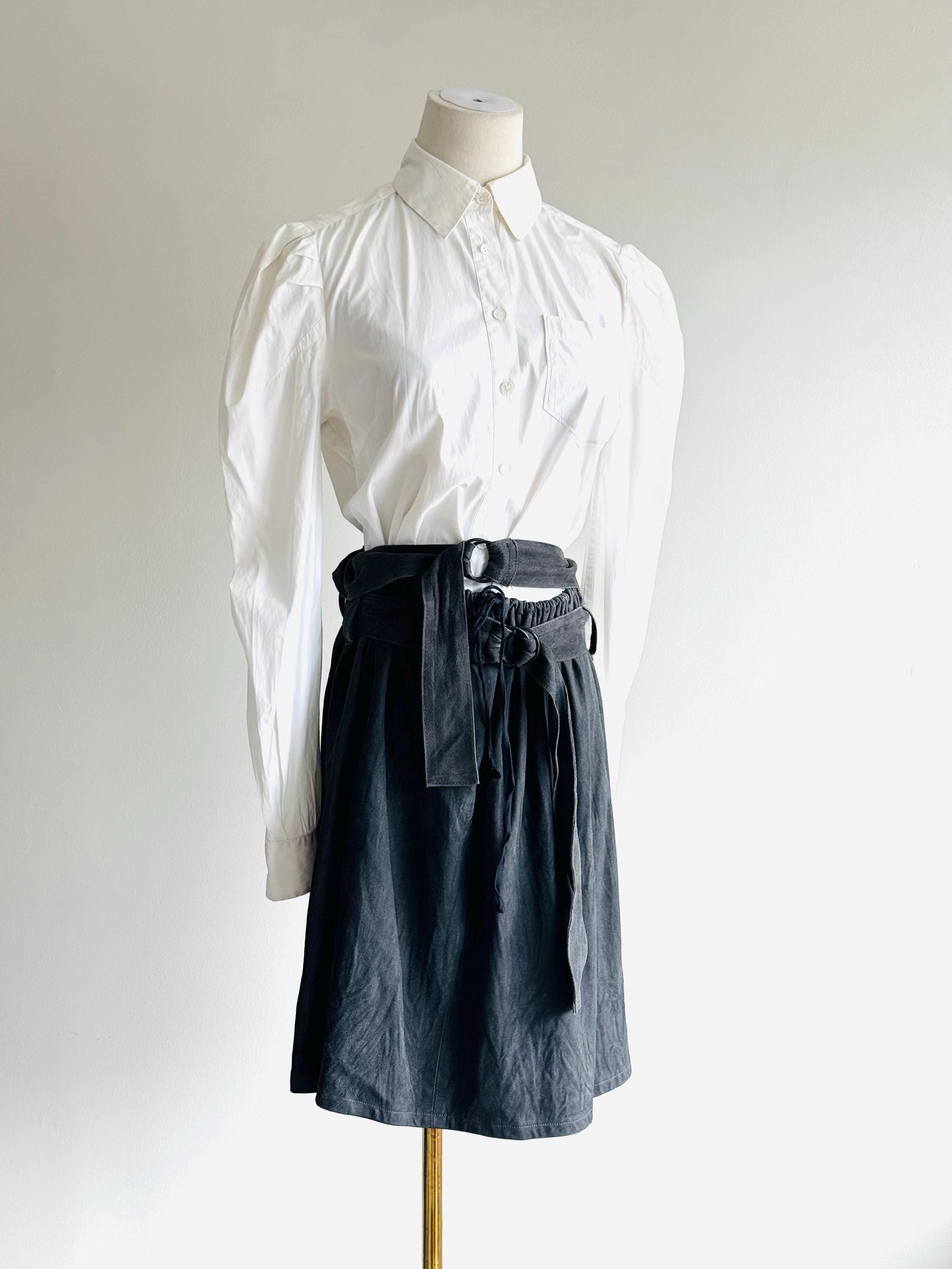 Vintage Ann Demeulemeester Sueded Leather Skirt : Belted 