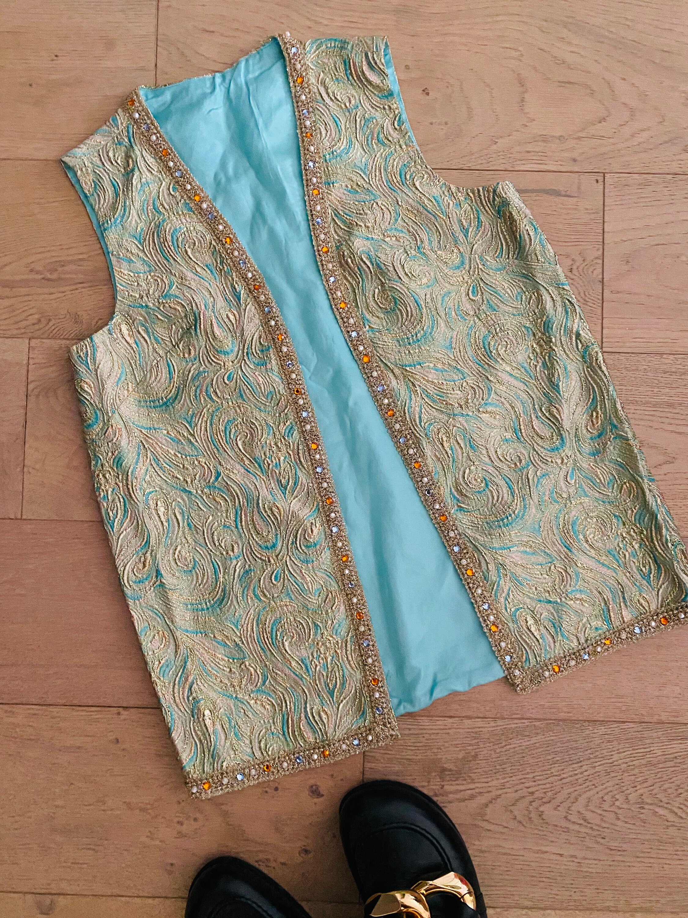 Rare One of a Kind True Vintage 60s Gold Metallic Textured