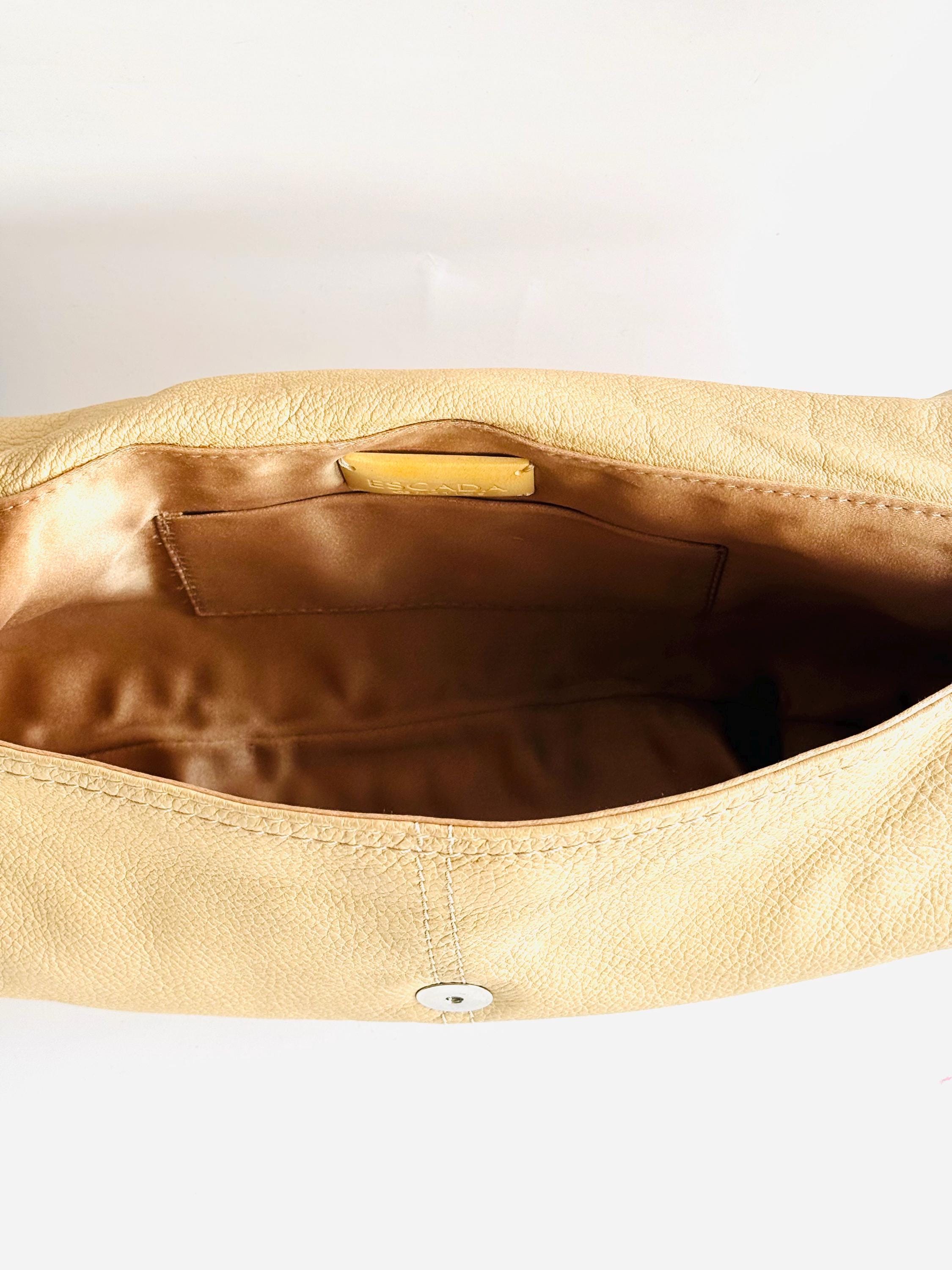 Vintage Escada Exotics Leather Baguette Bag, Carved Wood Lizard - Etsy