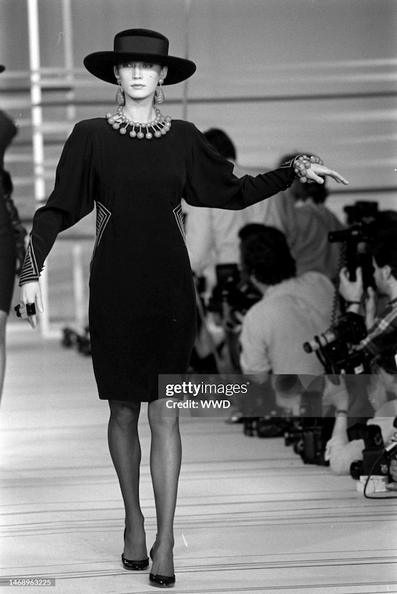 Vintage Chloe by Karl Lagerfeld Spring 1982 runway dress in Black